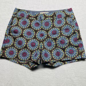 Banana Republic Hampton Fit Flat Front  Shorts Womens Flowers Geometric Sz 2